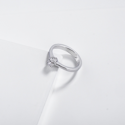 Bague solitaire diamant GIA ct 0.50 en or blanc 18K