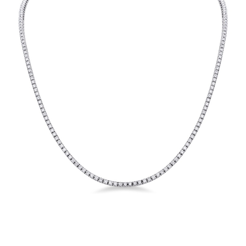 Collier Tennis en Or Blanc 18k avec Diamants Naturels