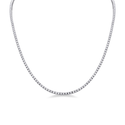 Collier Tennis en Or Blanc 18k avec Diamants Naturels