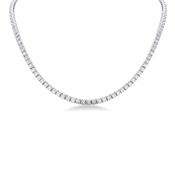 Collier tennis or blanc 18K avec diamants