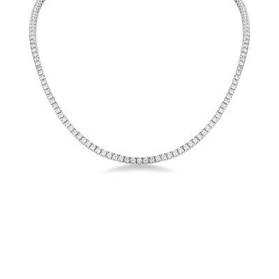 Collier tennis en or blanc 750 avec diamants naturels ct 0.04