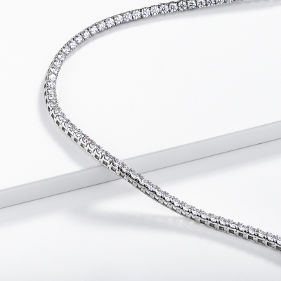 Collier tennis en diamants blancs or 750