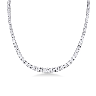 Collier tennis or blanc 18K diamants brillants