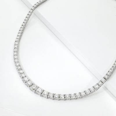 Collier diamant dégradé en or blanc 750