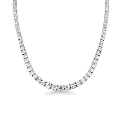 Collier diamant dégradé en or blanc 750