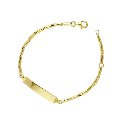 Bracelet en or jaune 750 avec plaque personnalisable