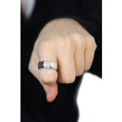 Bague Homme en Or Blanc 18k avec Diamants 2