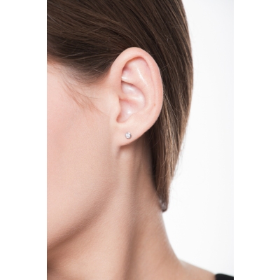 Mono boucle d'oreille avec diamant et or 18K