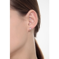 Boucle d'oreille individuelle diamant et or blanc 18k  2