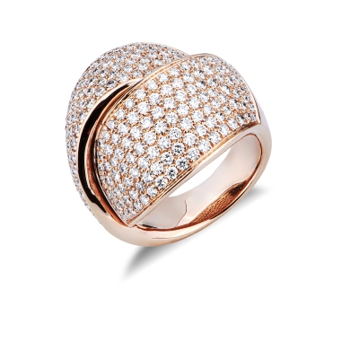 Bague Croisée Eclat Or Rose 18K Diamants