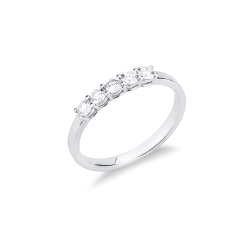 Demi-Alliance 5 Diamants 0.40ct Or Blanc 18K