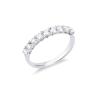 Bague 9 Diamants 0.75ct Or Blanc 18K