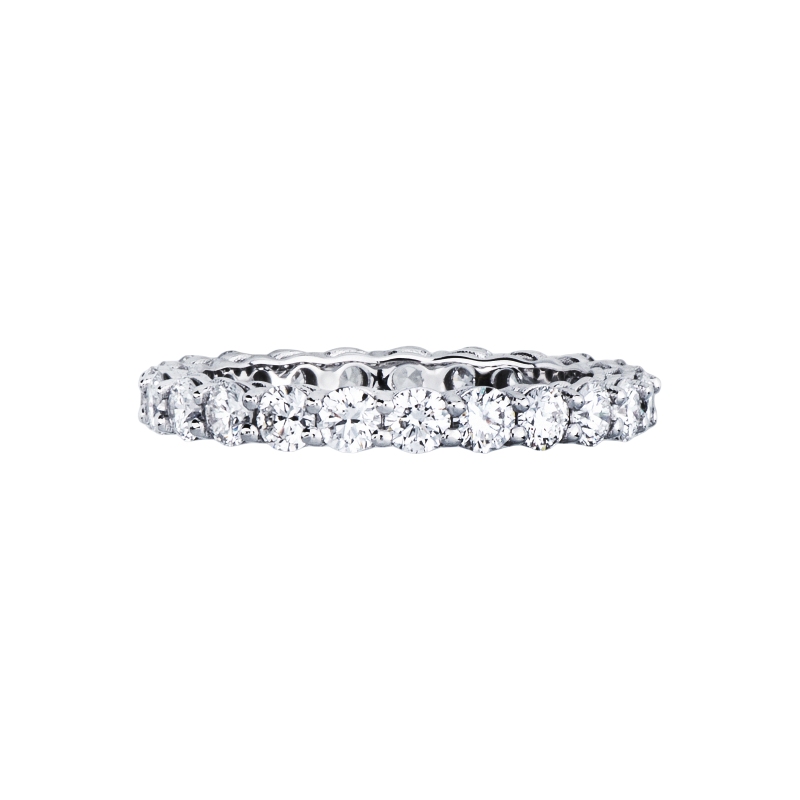 Bague eternity en or blanc 18k avec diamants