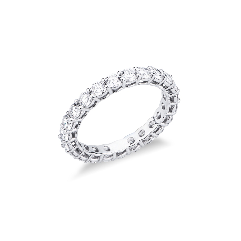 Bague eternity en or blanc 18k avec diamants