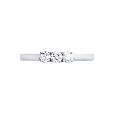 Bague trilogy femme en or blanc avec diamants 0.30 ct