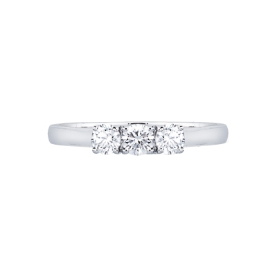 Bague de fiançailles trilogie 0.45 ct or blanc 18k