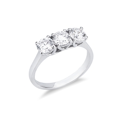 Bague 3 pierres de 1.50 ct en or blanc 18k 