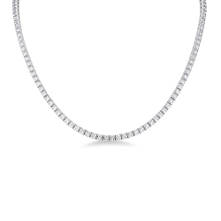 Collier tennis raffiné en or blanc 18k et diamants