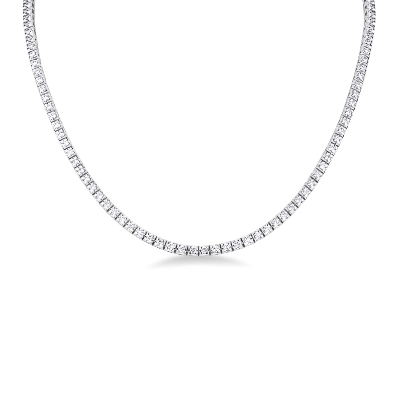 Collier tennis raffiné en or blanc 18k et diamants