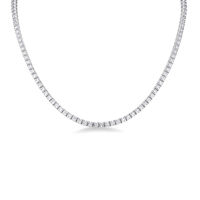 Collier tennis raffiné en or blanc 18k et diamants