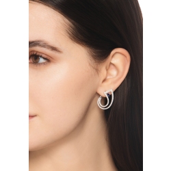 Boucles d’oreilles saphir bleu et diamants en or blanc 18k 2