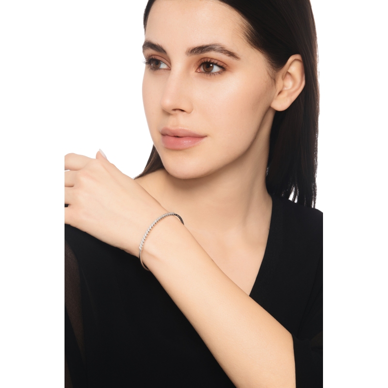 Bracelet semirigide en or blanc 18K avec diamants