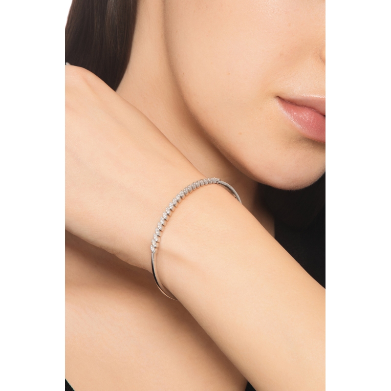 Bracelet semirigide en or blanc 18K avec diamants