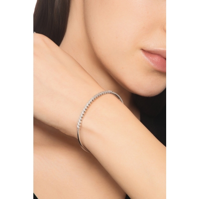 Bracelet semirigide en or blanc 18K avec diamants