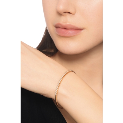 Bracelet ressort en or rose 18k avec diamants 