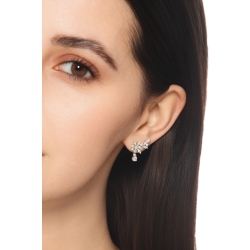 Boucles d’oreilles fantaisie en or blanc 18 carats avec diamants 2