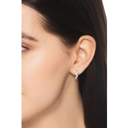 Boucles d’oreilles créoles en or blanc 750 avec diamants 2