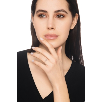 Solitaire Or Blanc 18K 4 Griffes et Diamant 0.15 ct