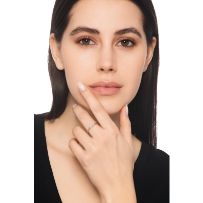 Bague trilogy femme en or blanc avec diamants 0.30 ct