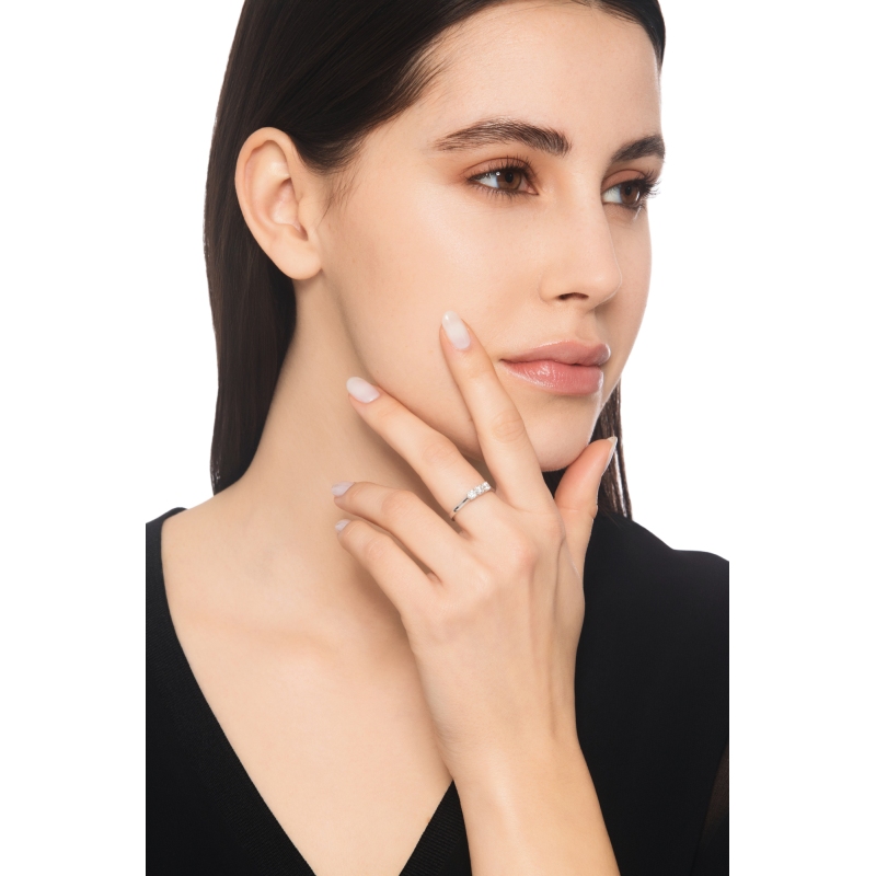 Bague de fiançailles trilogie 0.45 ct or blanc 18k