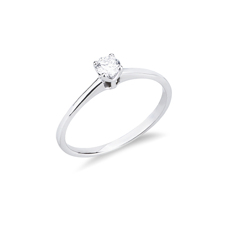 Solitaire Or 18K Diamant Brillant ct. 0,20