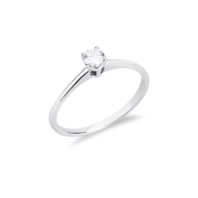 Solitaire Or 18K Diamant Brillant ct. 0,20