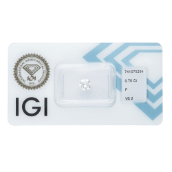 Diamant Certifié IGI 0.70 CT F VS2 