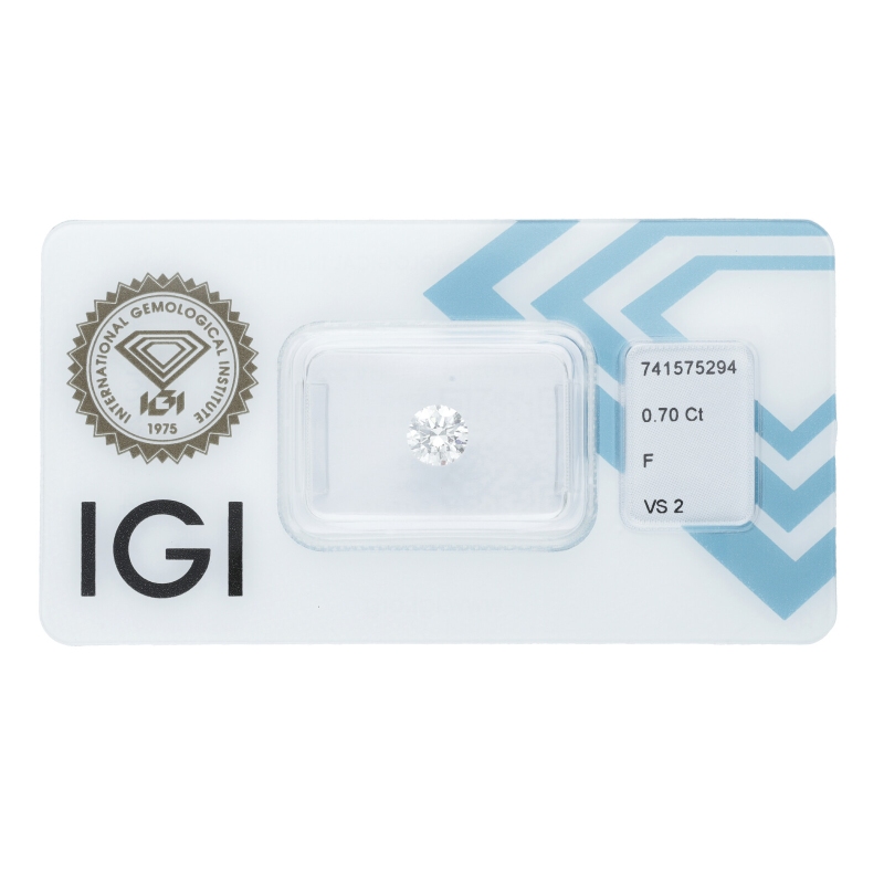 Diamant Certifié IGI 0.70 CT F VS2 