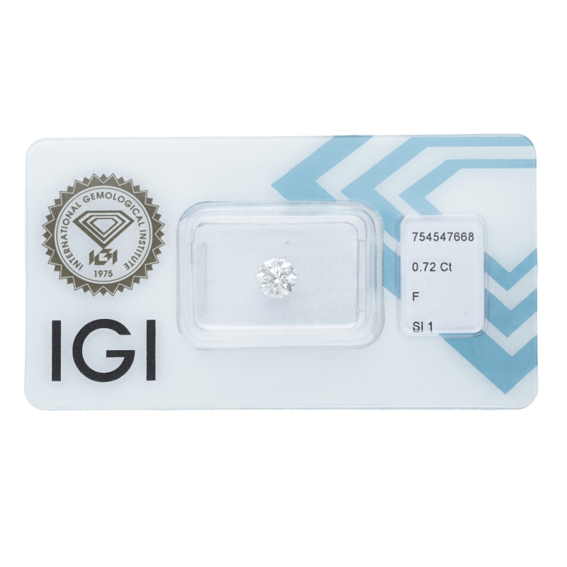 Diamant Certifié IGI 0.72 CT F SI1