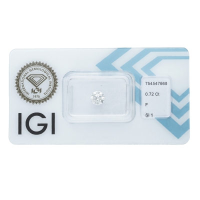 Diamant Certifié IGI 0.72 CT F SI1