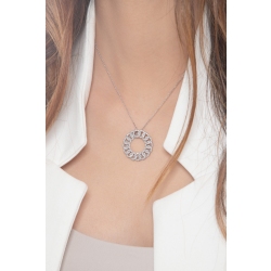 Pendentif gourmette et diamants en or blanc 18 carats   2