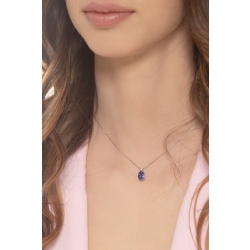 Collier en or blanc 18k avec pendentif en tanzanite  2