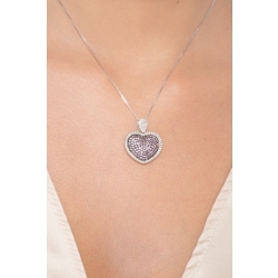 Collier en or blanc 18k avec pendentif cœur 2