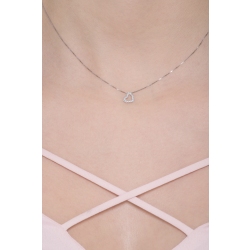 Collier or blanc 18k avec pendentif en forme de cœur 2