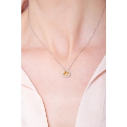 Collier en or avec citrine en forme de cœur et diamants 2
