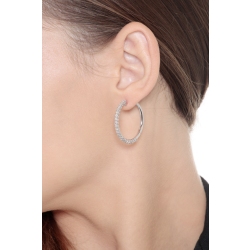 Boucles d'oreilles cercle en or blanc 18 carats avec diamants tot 1,50 ct 2