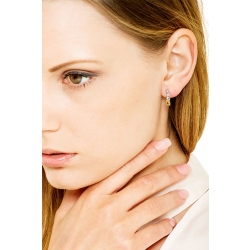Boucles d oreilles en or blanc 18K avec citrines ovales et diamants 2