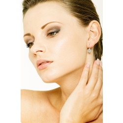 Boucles d'oreilles à cœur en or blanc 18 carats aigue-marine et diamant 2