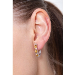 Boucles d'oreilles en or blanc 18k avec diamants et citrines 2