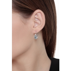 Boucles d’oreilles en or blanc 18 carats serties d’aigues-marines ovales 2